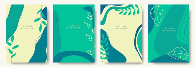 Vector modern abstract vector backgroundsminimal trendy style various shapes set up design templates