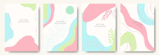 Vector modern abstract vector backgroundsminimal trendy style various shapes set up design templates