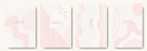 Modern abstract vector backgroundsminimal trendy style various shapes set up design templates