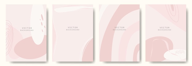 Modern abstract vector backgroundsminimal trendy style various shapes set up design templates