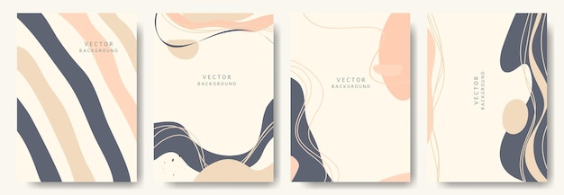 Modern abstract vector backgroundsminimal trendy style various shapes set up design templates