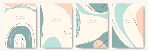 Modern abstract vector backgroundsminimal trendy style various shapes set up design templates