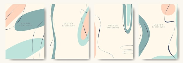 Modern abstract vector backgroundsminimal trendy style various shapes set up design templates