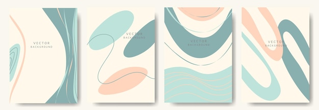 Modern abstract vector backgroundsminimal trendy style various shapes set up design templates