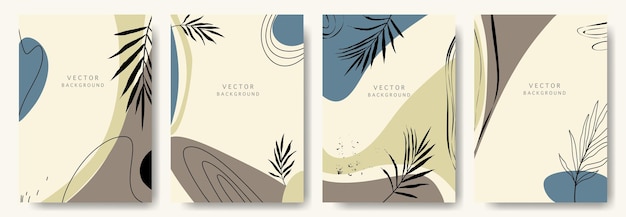 Modern abstract vector backgroundsminimal trendy style various shapes set up design templates