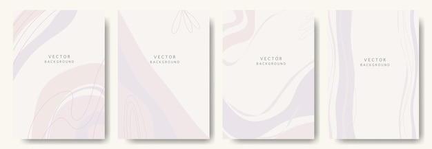 Modern abstract vector backgroundsminimal trendy style various shapes set up design templates