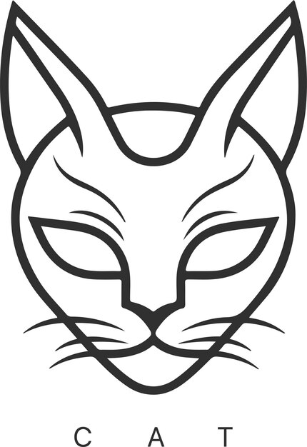 Modello del logo del gatto vettoriale astratto moderno