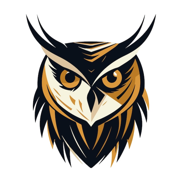 Vector modern abstract vector illustration of owl with brown undertone