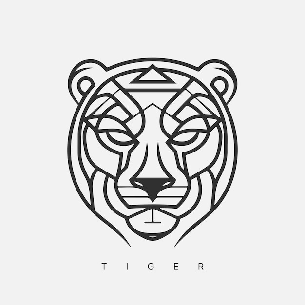 Modello del logo della tigre vettoriale astratta moderna