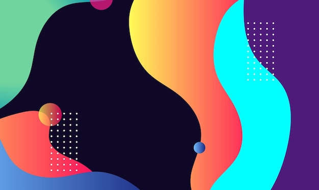 Modern abstract wavy background with elements vector