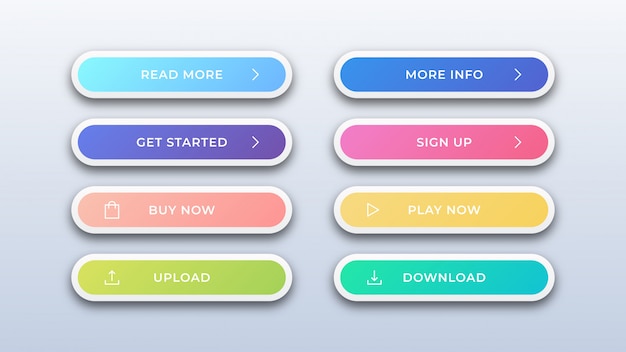 Modern abstract web buttons