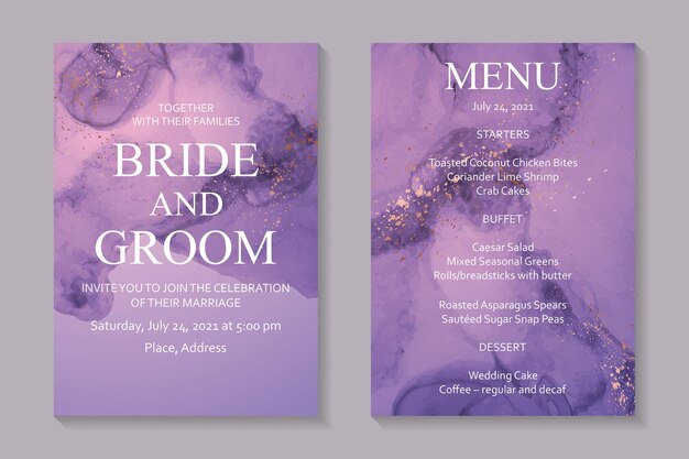 Modern abstract wedding invitation design or card templates for birthday greeting or certificate