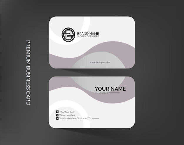 Vector modern abstract white shape business card template