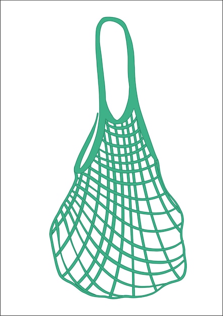 Vector modern abstract with green string bag for healthy lifestyle green shopping bag ecology concept