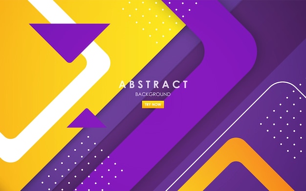 Modern abstract yellow and purple gradients color background overlap layers