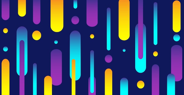 Modern abstraction composition made of various rounded shapes of lines in color Vector