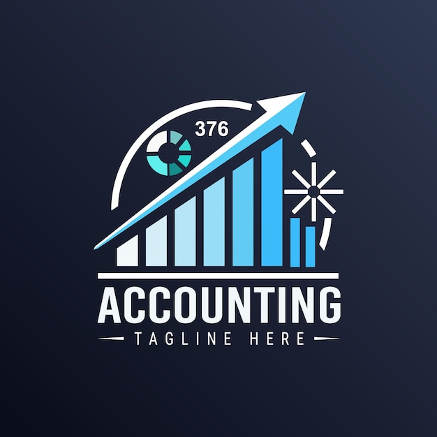modern accounting logo with financial graph and upward arrow