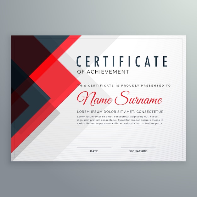 Modern achievement certificate template