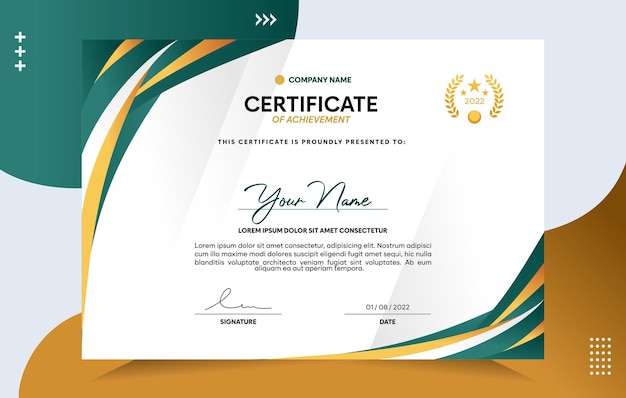 Modern of achievement certificate template