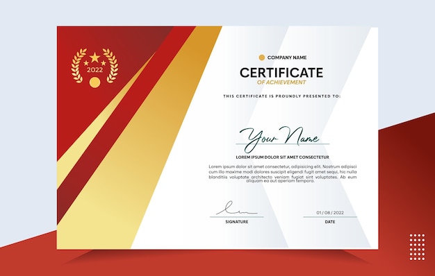 Modern of achievement certificate template