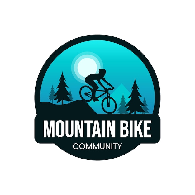 Modern adventure mountain bike logo template