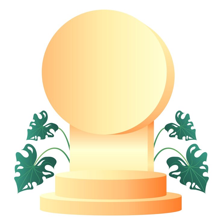 Vector modern aesthetic podium decoration with leaf