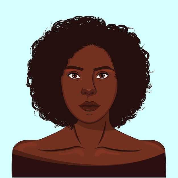 Vector modern afro-amerikaans vrouwenportret