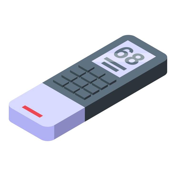 Vector modern air conditioner remote control showing 68 degrees fahrenheit