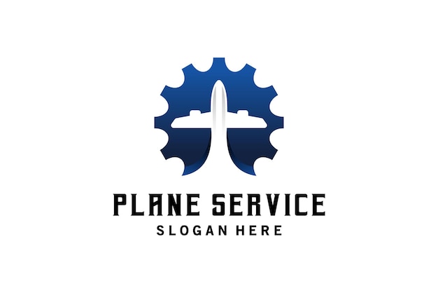 Modern aircraft repair service logo design