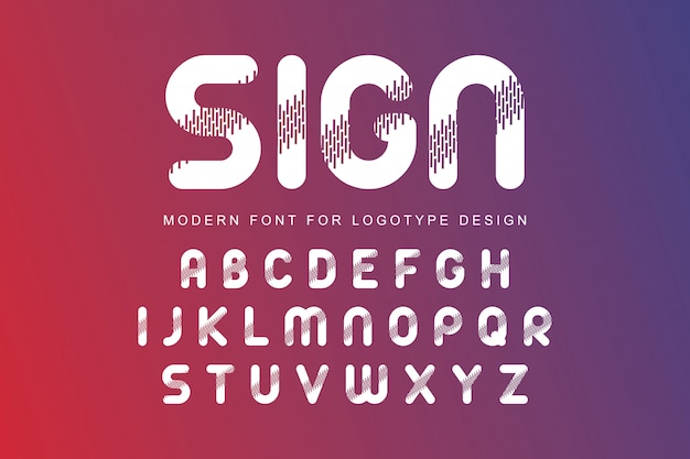 Vector modern alfabet lettertype