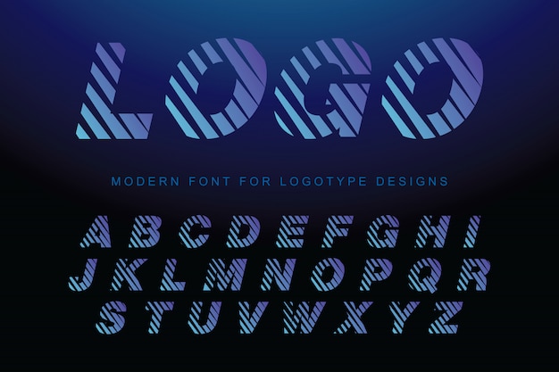 Vector modern alfabet lettertype