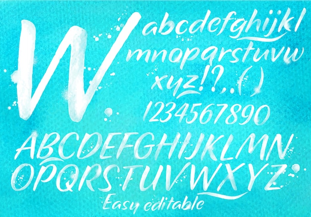 Modern alphabet blue