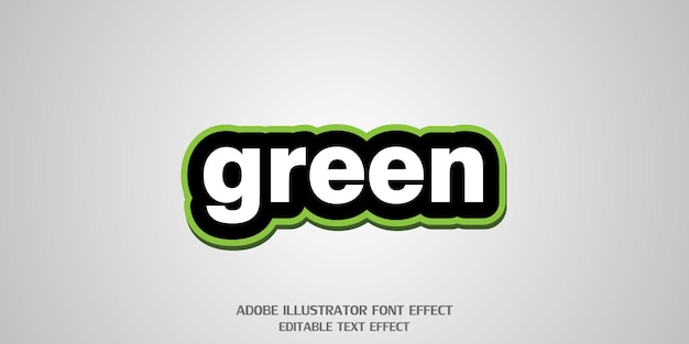 Modern alphabet font green text style effect editable