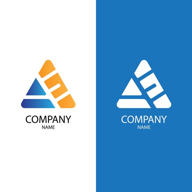 Modern alphabet letter A and E logo triangle logo template