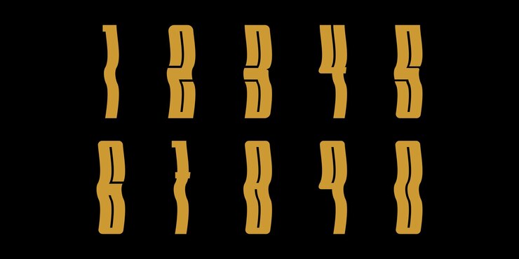 Vector modern alphabet with numbers simple square letters of rough shapesultra bold font in modern brutal