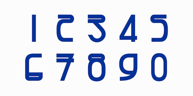 Vector modern alphabet with numbers simple square letters of rough shapesultra bold font in modern brutal