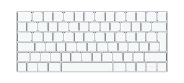Vector modern aluminum computer keyboard isolated on white background vector illustration
