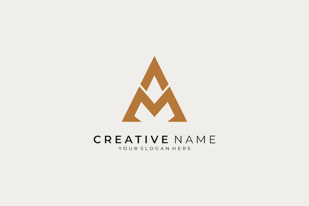 Modern AM logo design Monogram for business template