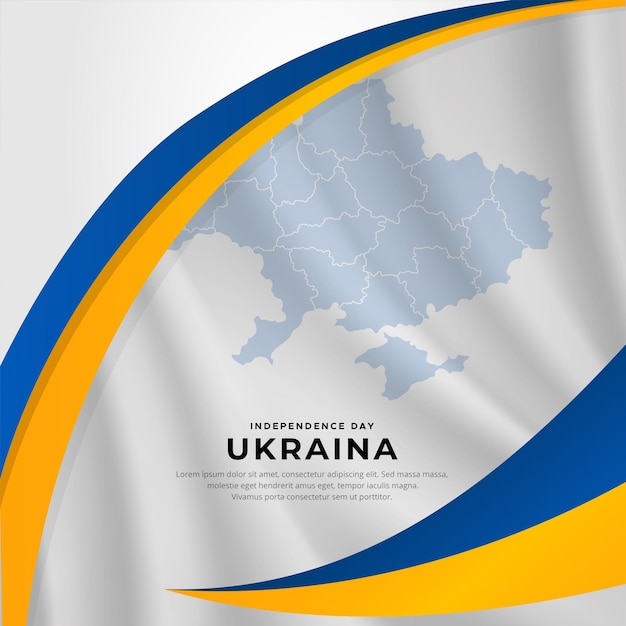 Modern and amazing ukraina independence day design with wavy flag vector