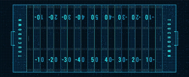 ネオン、上面図の現代アメリカンフットボール競技場