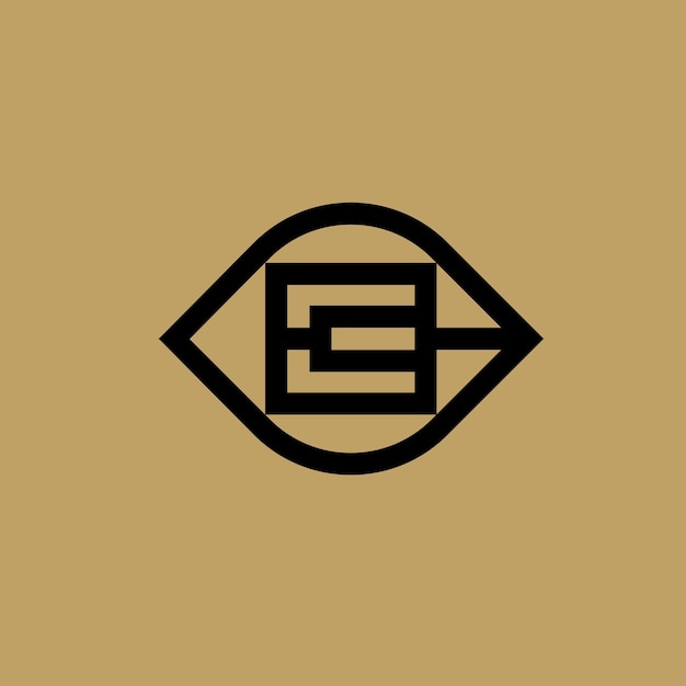 Современный и абстрактный логотип линии листьев буквы e