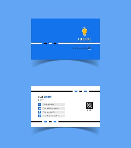 벡터 현대적이고 창의적인 비지니스 카드 템플릿 디자인 미니멀 스타일의 끔한 양면 비지니스카드