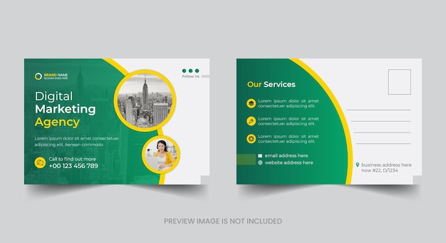 Вектор Современный и креативный макет шаблона дизайна корпоративной бизнес-открытки
