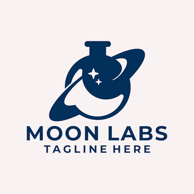 Вектор Современный и игривый вектор логотипа moon labs