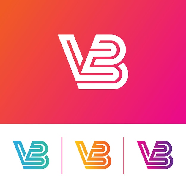 Современные и уникальные элементы векторного шаблона логотипа vb letter корпоративная форма