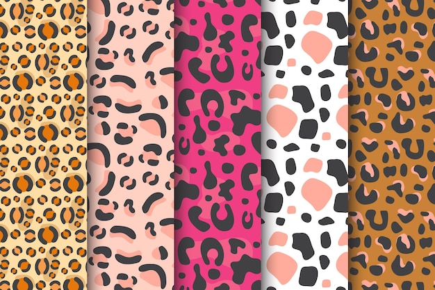 Modern animal print pattern set