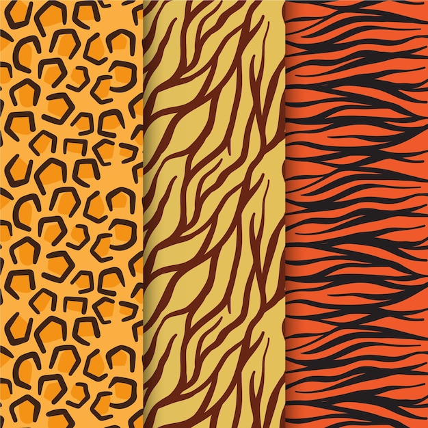 Vector modern animal print pattern set