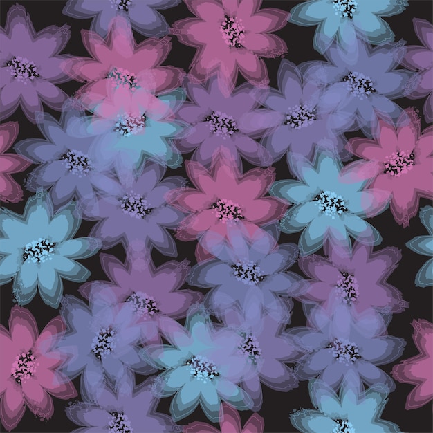 Modern animal skin pattern with flower shapes