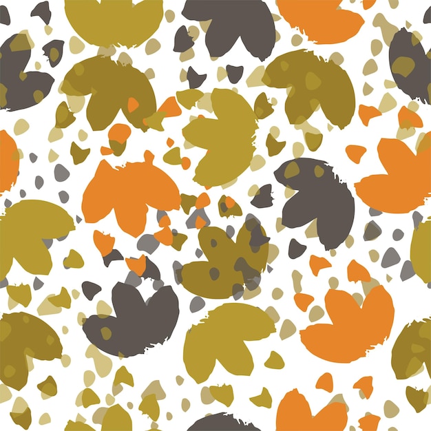 Modern animal skin pattern with flower shapes