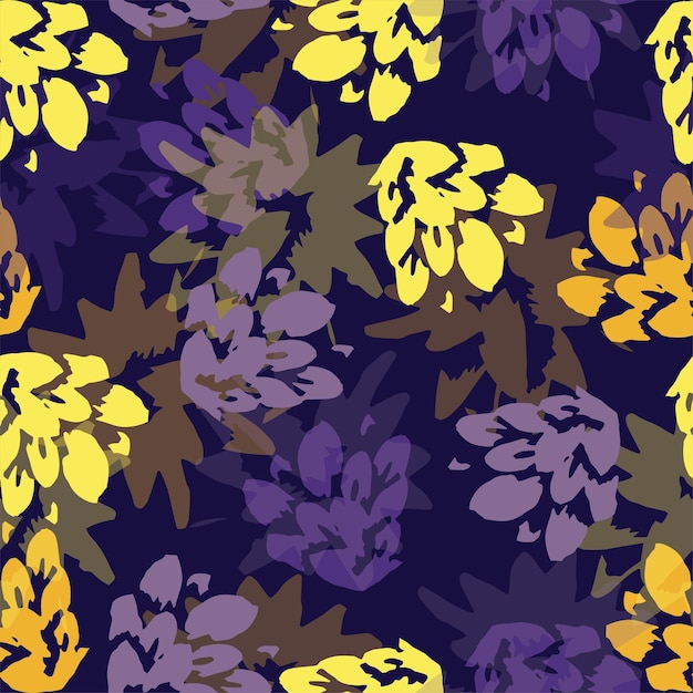 Modern animal skin pattern with flower shapes